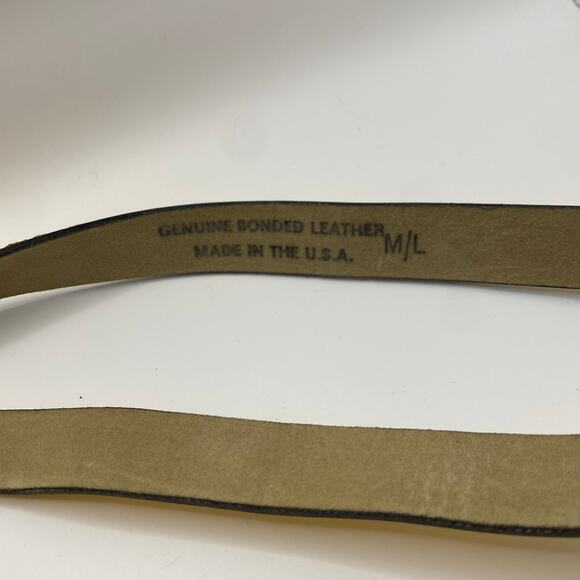 Vintage Yellow Leather Concho Belt Western Boho Festival Silver Tone M/L USA - Picture 5 of 6